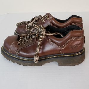 Dr. Martens Airwair Vintage Cognac Brown Lace-Up Chunky Oxford Shoes Size 6 US